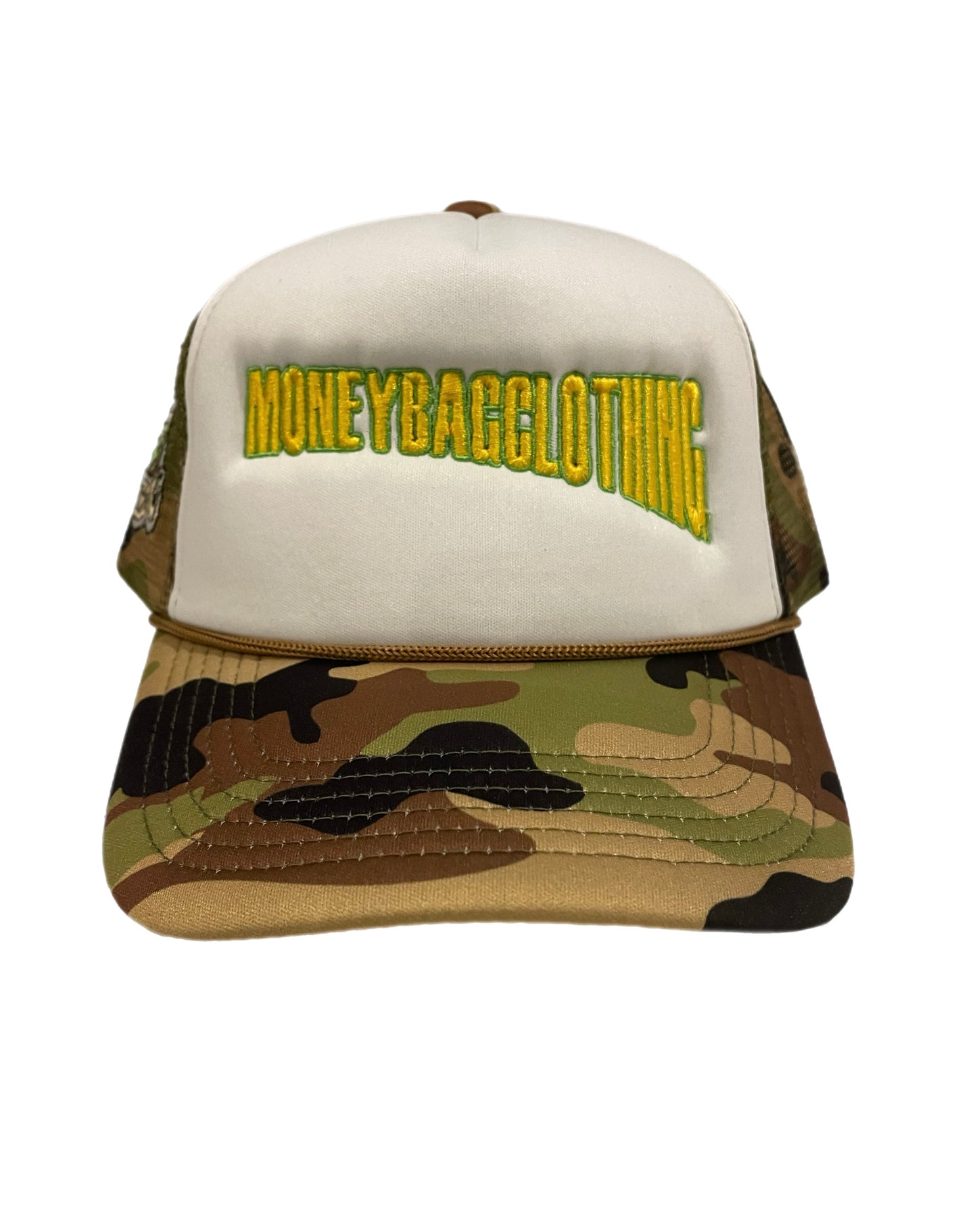 Money bag Camo Snap back trucker hat